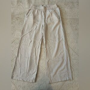 Old Navy High-Rise Wide Leg Linen Blend Pants, Flax Linen, Size S